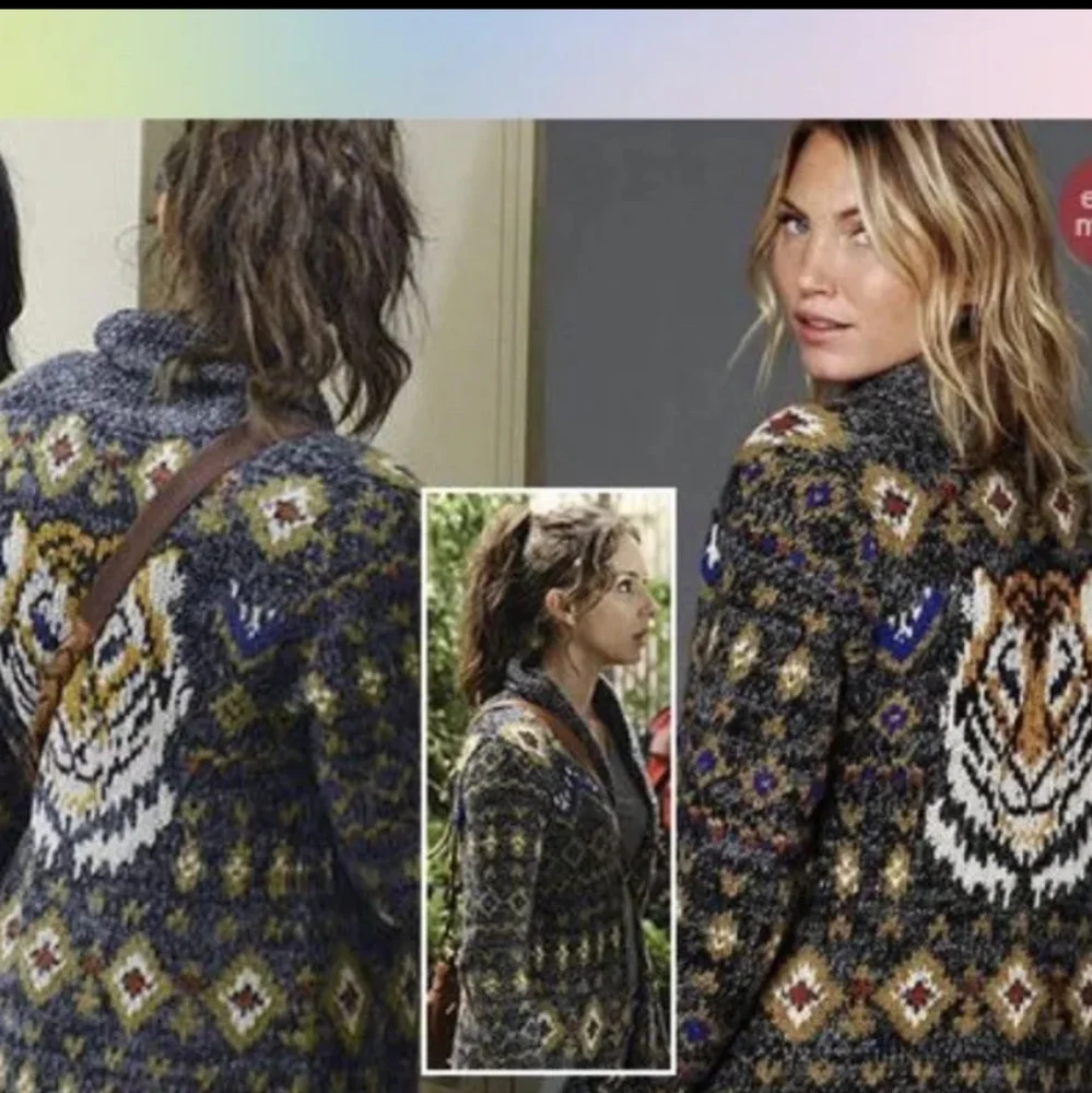 Free People Mascot Tiger Cardigan Size Small Wool Blend Button Front